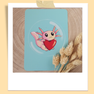Grußkarte "Axolotl mit Herz"