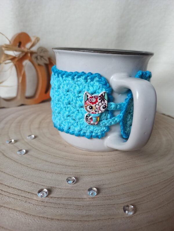 Tassenwärmer mit Kätzchenknopf – Bild 8
