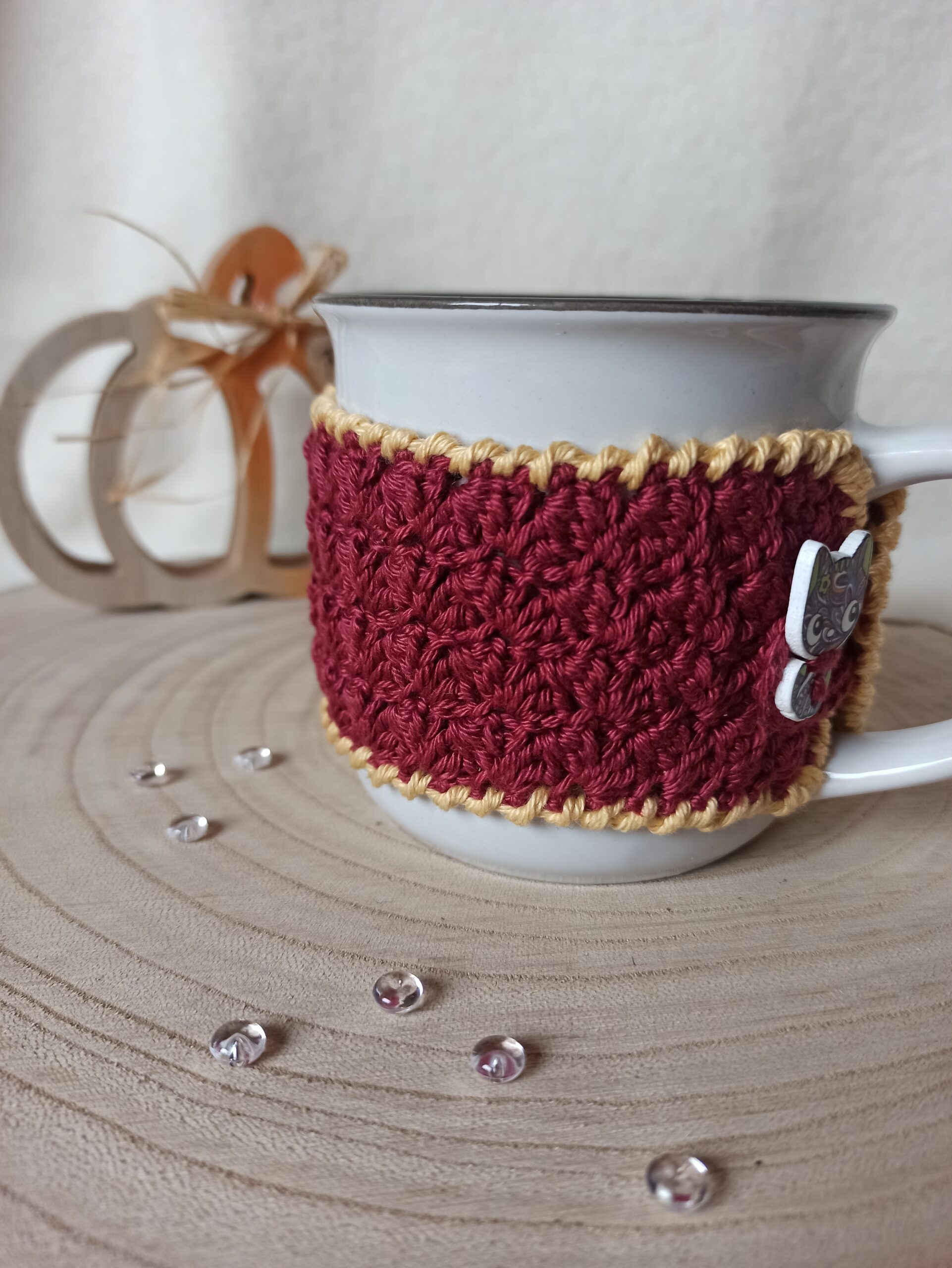 Tassenwärmer mit Kätzchenknopf – Bild 9